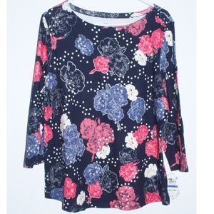 🌺 Charter Club Floral Soft Tee Shirt Top